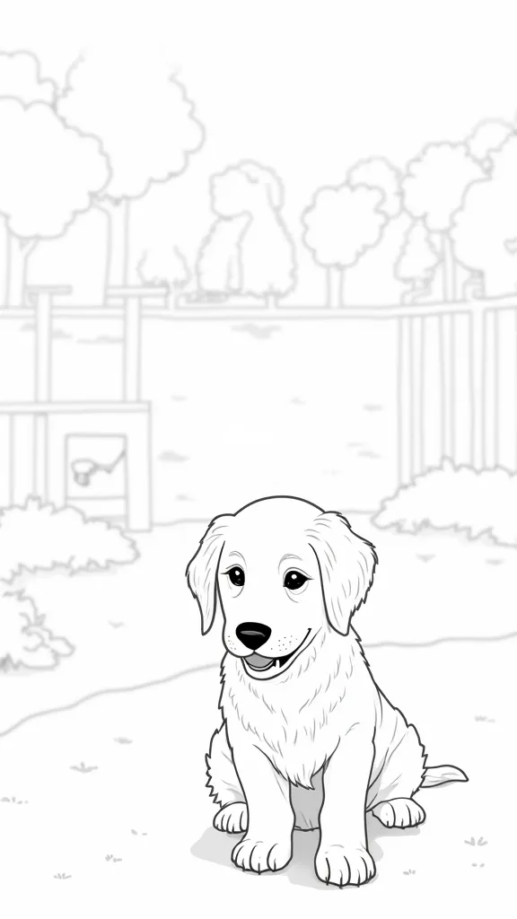 cute golden retriever coloring pages